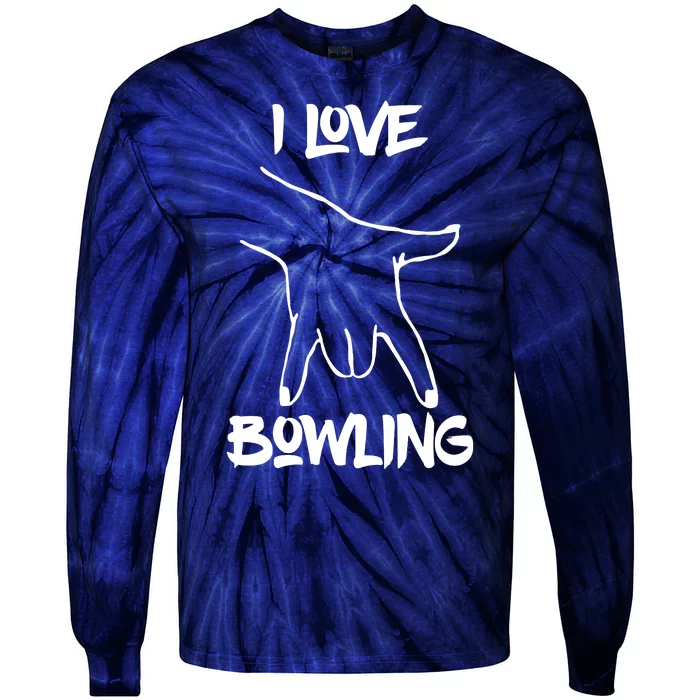 I Love Bowling Tie-Dye Long Sleeve Shirt