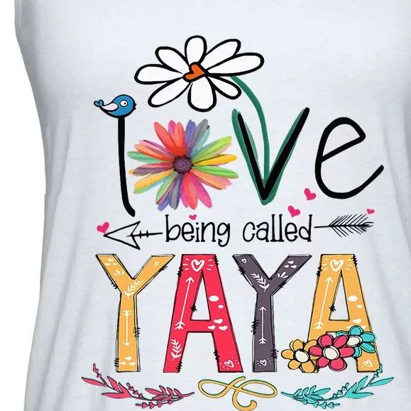 I Love Being Called Yaya Sunflower Mothers Day Ladies Essential Flowy Tank