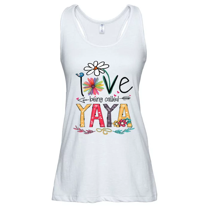 I Love Being Called Yaya Sunflower Mothers Day Ladies Essential Flowy Tank