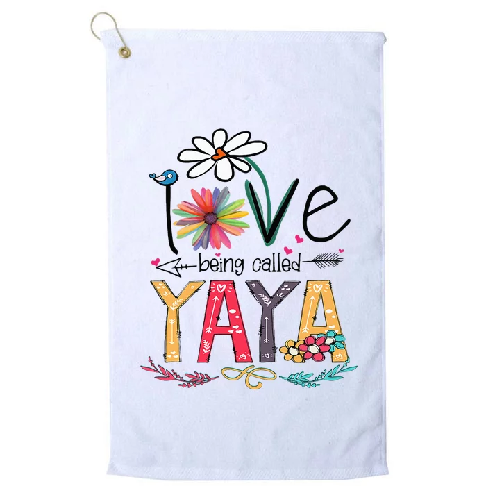 I Love Being Called Yaya Sunflower Mothers Day Platinum Collection Golf Towel