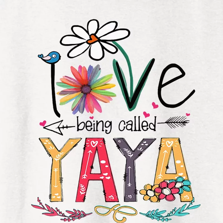 I Love Being Called Yaya Sunflower Mothers Day Women's Crop Top Tee