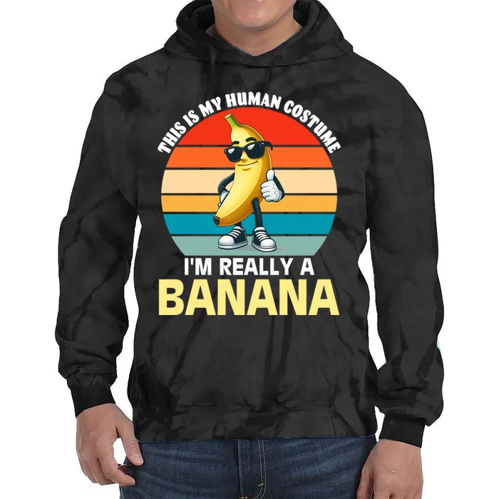 I Love Bananas Gift Halloween Banana Tie Dye Hoodie