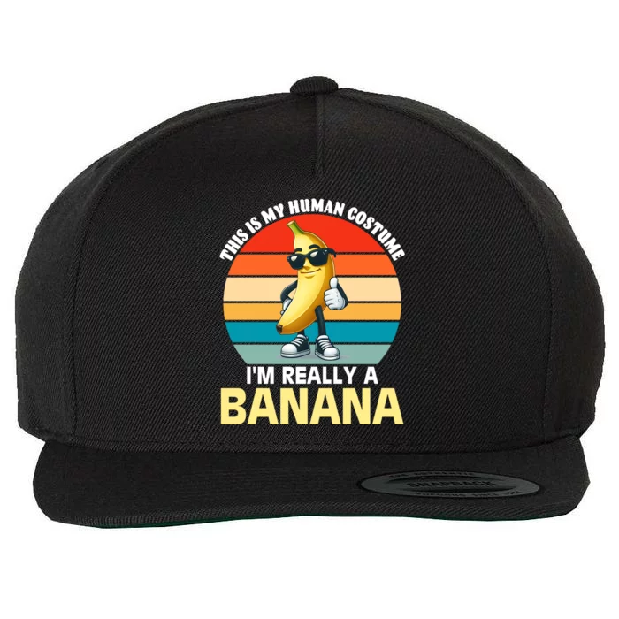 I Love Bananas Gift Halloween Banana Wool Snapback Cap