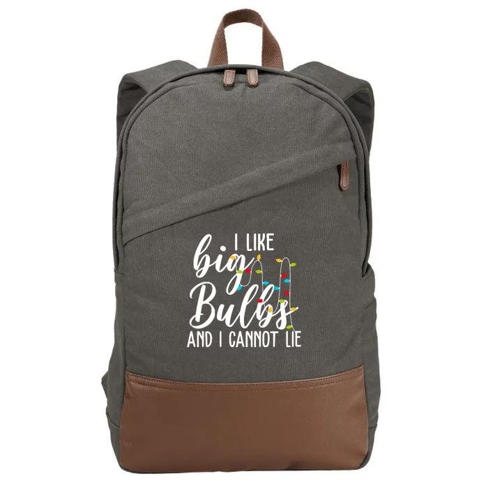 I Like Big Bulbs And I Cannot Lie Funny Christmas Cotton Canvas Backpack