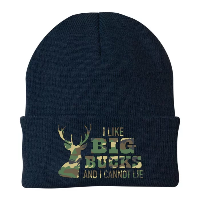 I Like Big Bucks And I Cannot Lie Camo Gift Knit Cap Winter Beanie