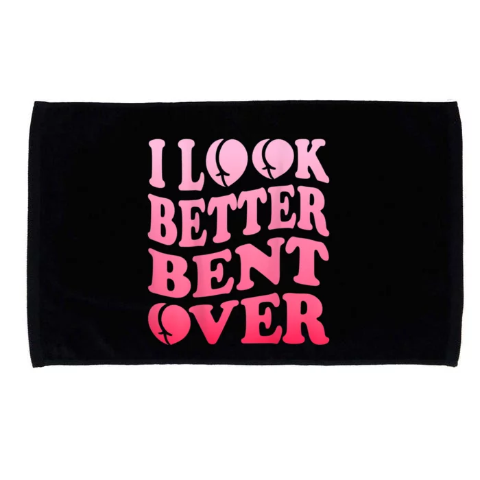 I Look Better Bent Over Peach Booty Funny Groovy Microfiber Hand Towel