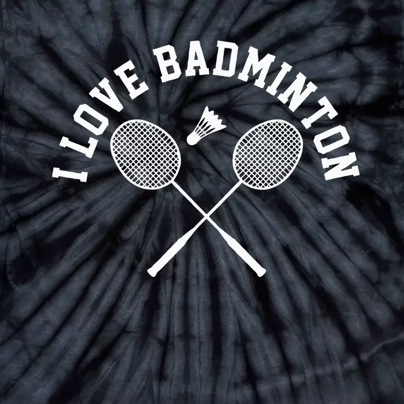 I Love Badminton Player Gift Retro Style Tie-Dye T-Shirt