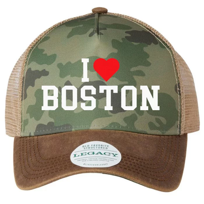 I Love Boston Massachusetts Throwback Legacy Tie Dye Trucker Hat