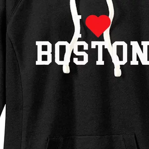 I Love Boston Massachusetts Throwback Women's Fleece Hoodie