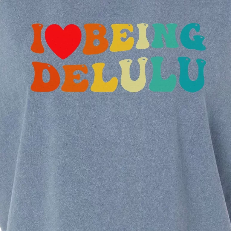 I Love Being Delulu I Heart Being Delulu Red Garment-Dyed Women's Muscle Tee