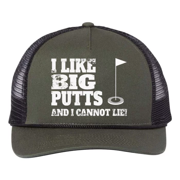 I Like Big Putts And I Cannot Lie Funny Golf Retro Rope Trucker Hat Cap