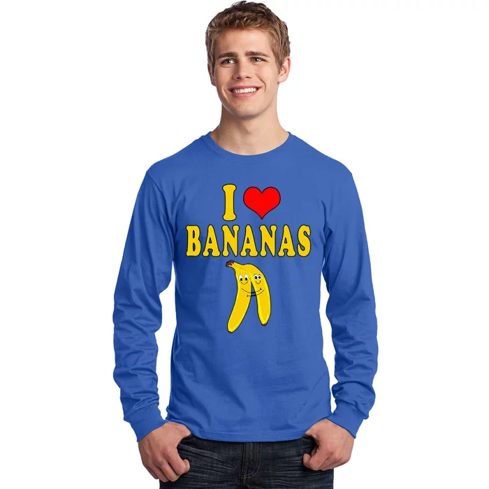 I Love Bananas Funny Costume Vegan Long Sleeve Shirt