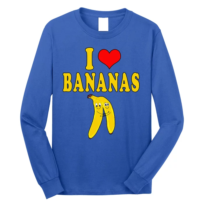 I Love Bananas Funny Costume Vegan Long Sleeve Shirt