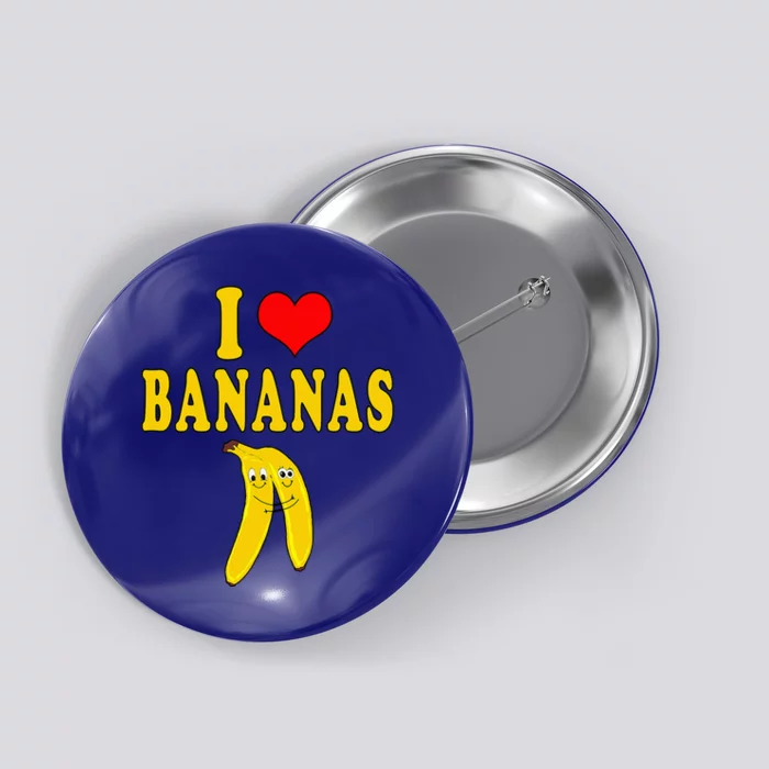 I Love Bananas Funny Costume Vegan Button