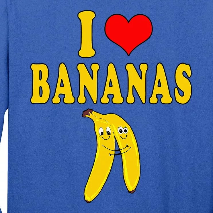 I Love Bananas Funny Costume Vegan Tall Long Sleeve T-Shirt