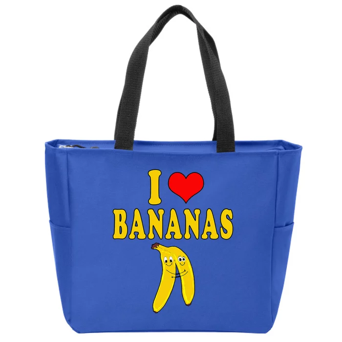 I Love Bananas Funny Costume Vegan Zip Tote Bag