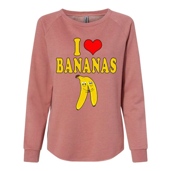 I Love Bananas Funny Costume Vegan Womens California Wash Sweatshirt