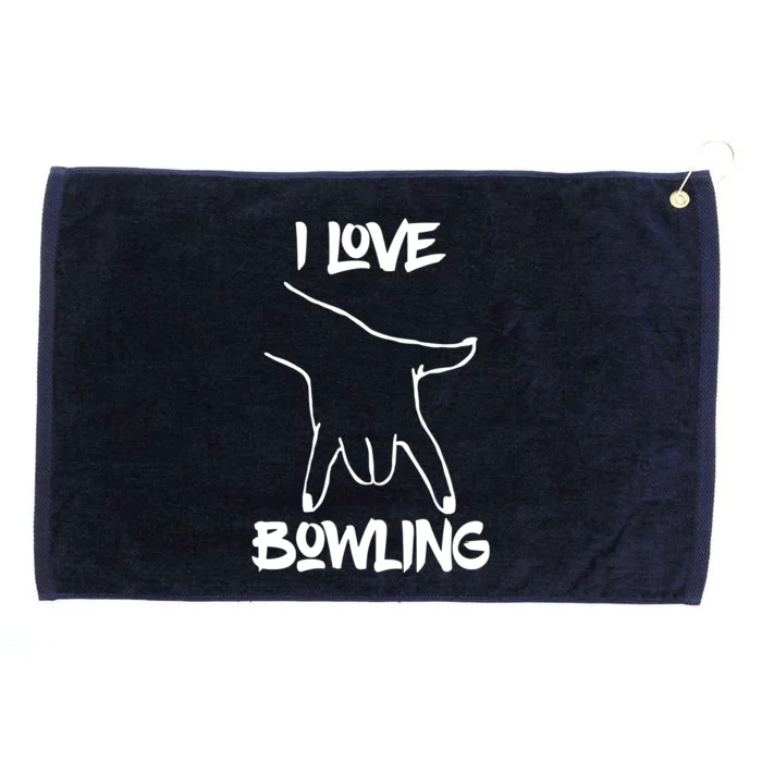 I Love Bowling Grommeted Golf Towel