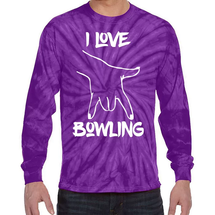 I Love Bowling Tie-Dye Long Sleeve Shirt