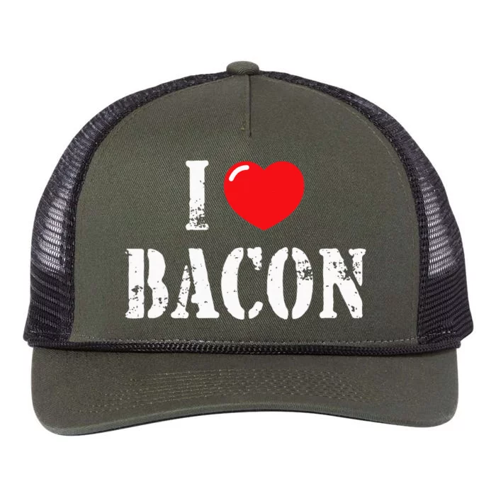 I Love Bacon for Bacon Lover Retro Rope Trucker Hat Cap