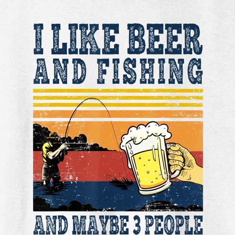 I Like Beer Fishing And Maybe 3 People Funny Fisher Women's Crop Top Tee