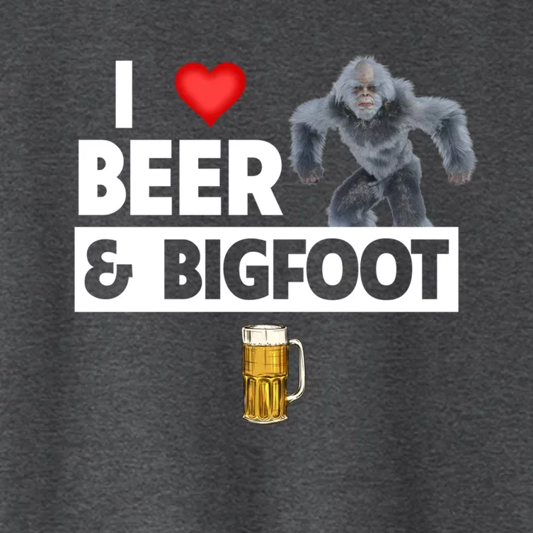 I Love Beer And Bigfoot Sasquatch Hunters Team Ing Cool Gift Women's Crop Top Tee