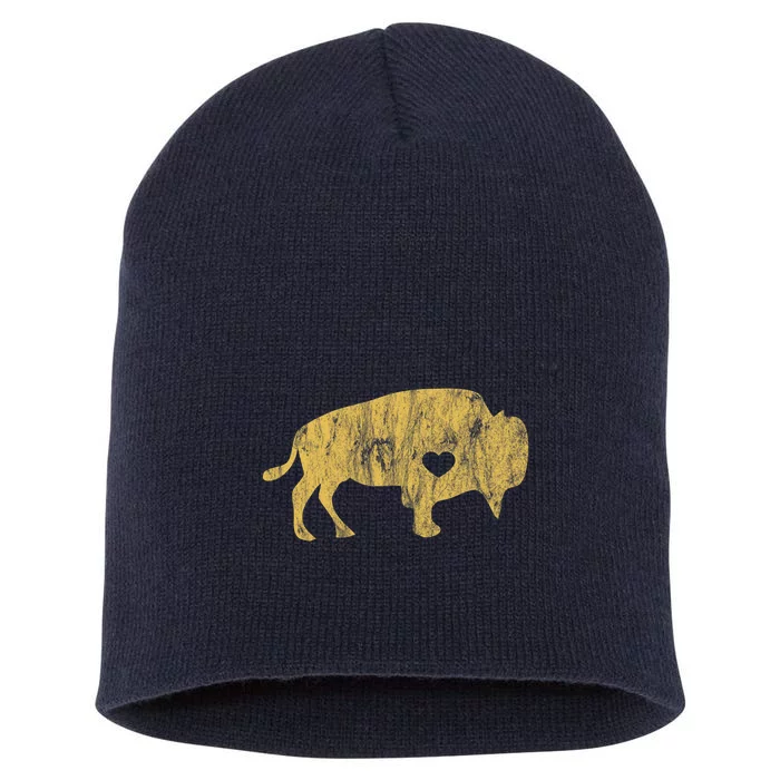 I Love Buffaloes Golden Buffalo Bison Lover Gift Ideas Short Acrylic Beanie