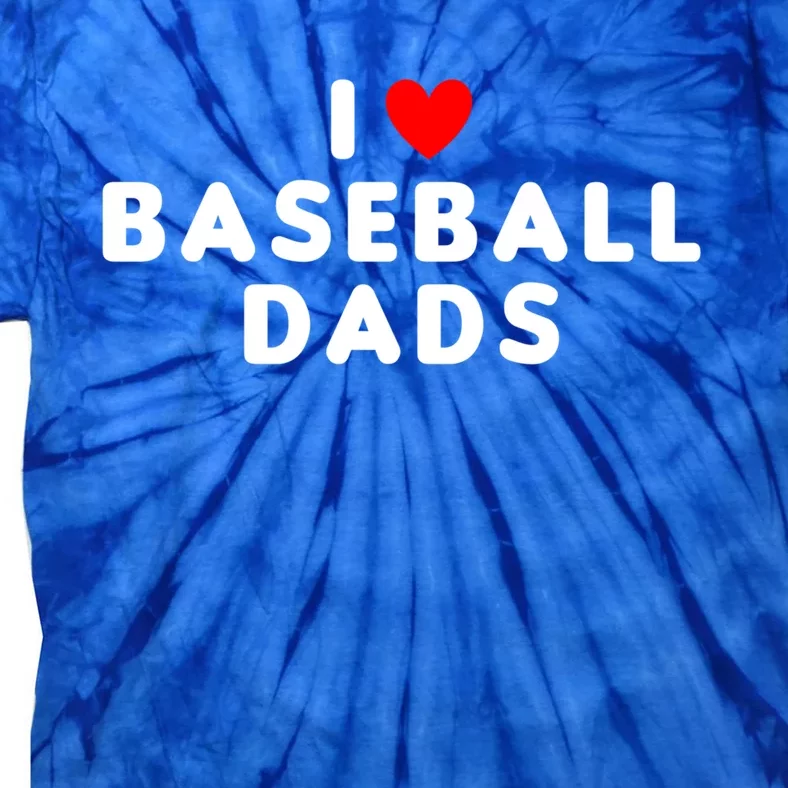 I Love Baseball Dads Funny Red Heart Great Gift Tie-Dye T-Shirt