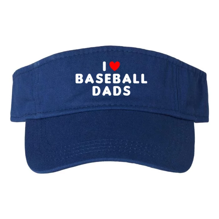 I Love Baseball Dads Funny Red Heart Great Gift Valucap Bio-Washed Visor