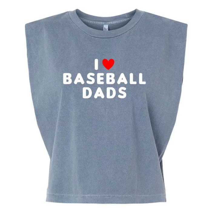 I Love Baseball Dads Funny Red Heart Great Gift Garment-Dyed Women's Muscle Tee