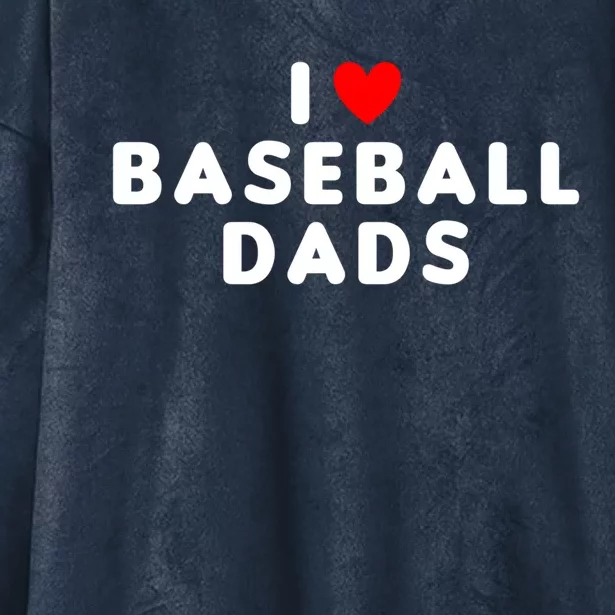 I Love Baseball Dads Funny Red Heart Great Gift Hooded Wearable Blanket