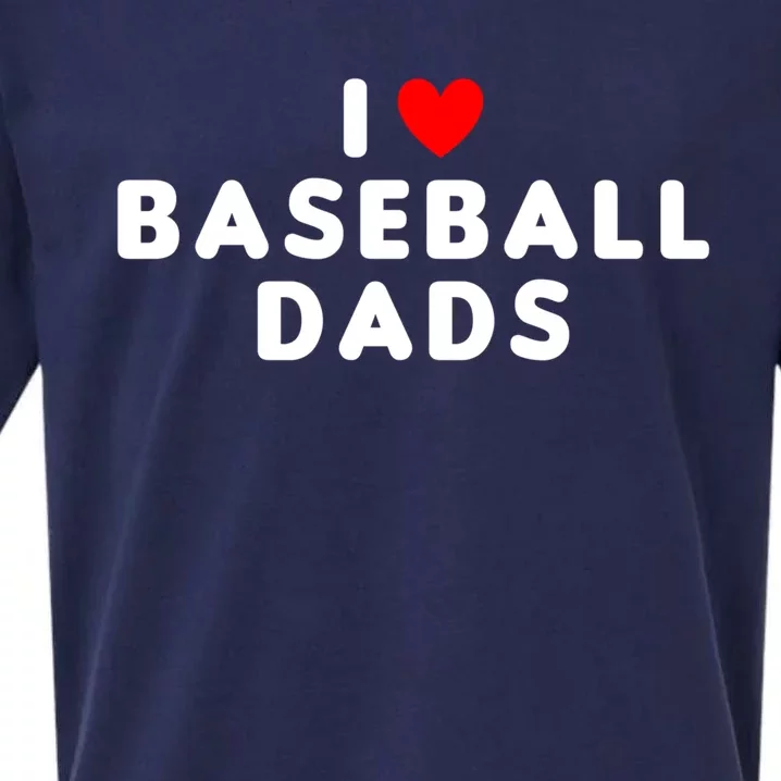 I Love Baseball Dads Funny Red Heart Great Gift Sueded Cloud Jersey T-Shirt