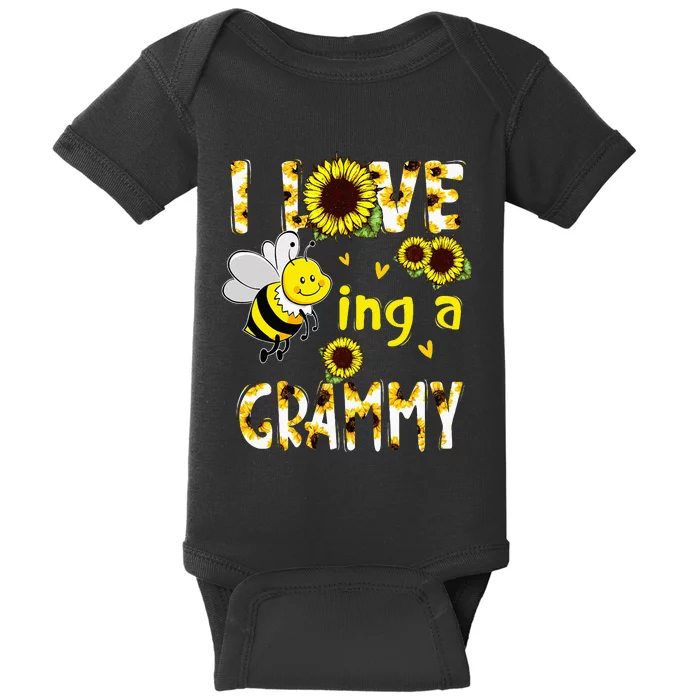 I Love Being A Grammy Sunflower Bee Mothers Day Baby Bodysuit