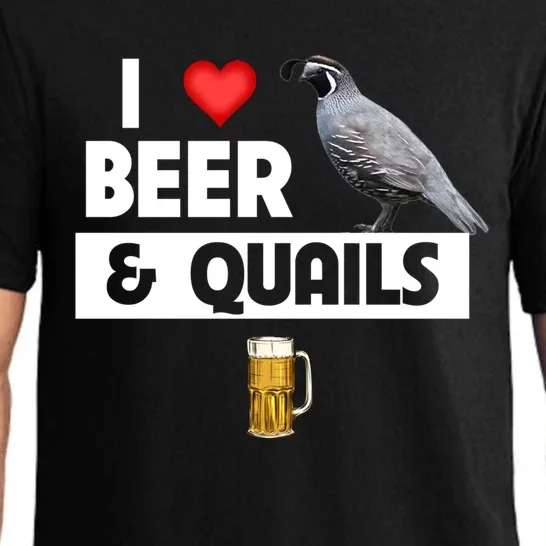 I Love Beer And Quails Bird Watching Funny Ing Hunting Cute Gift Pajama Set