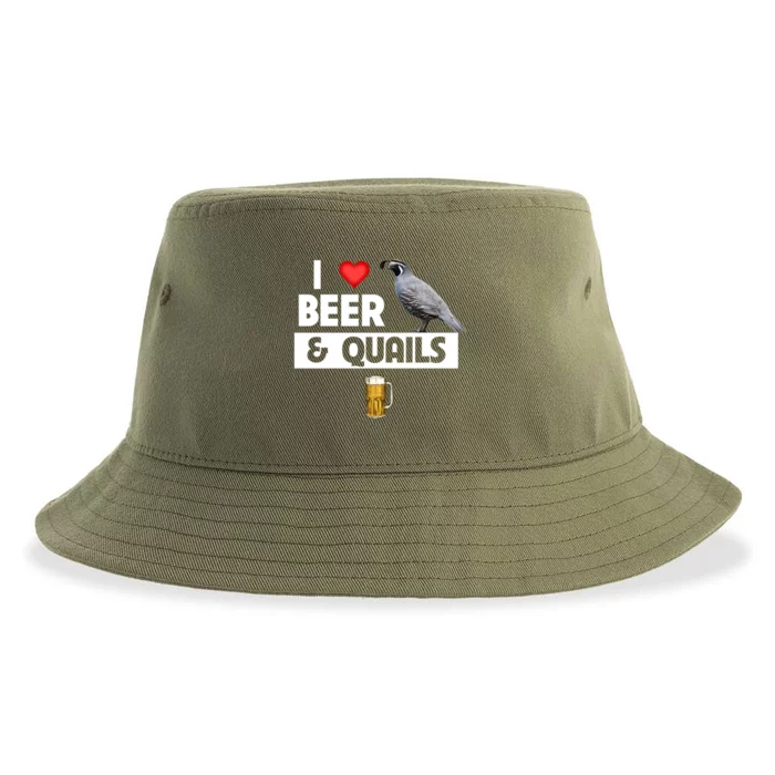 I Love Beer And Quails Bird Watching Funny Ing Hunting Cute Gift Sustainable Bucket Hat