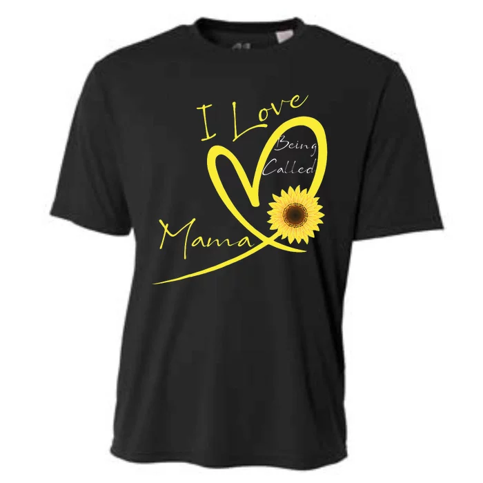 I Love Being Called Mama Sunflower Heart Cooling Performance Crew T-Shirt