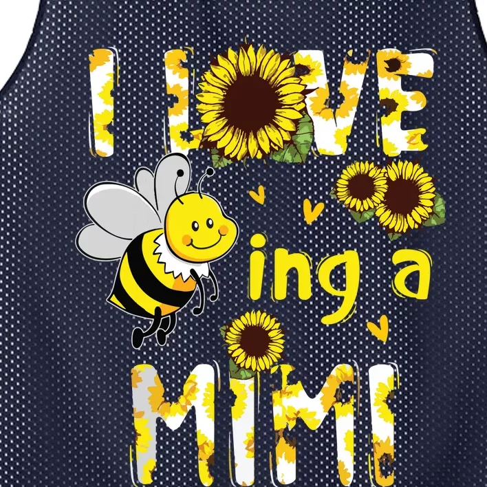 I Love Being A Mimi Sunflower Bee, Mother's Day Mesh Reversible Basketball Jersey Tank