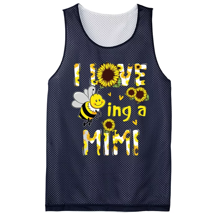 I Love Being A Mimi Sunflower Bee, Mother's Day Mesh Reversible Basketball Jersey Tank