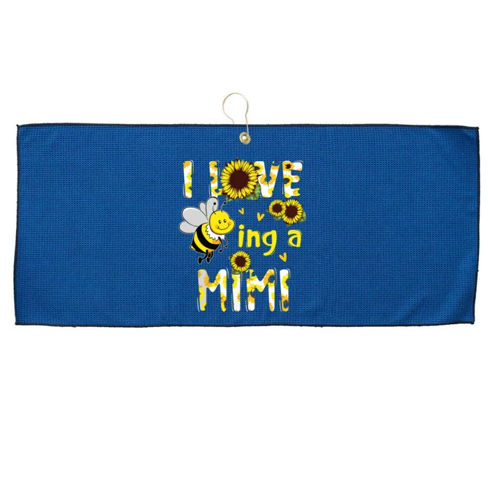 I Love Being A Mimi Sunflower Bee, Mother's Day Large Microfiber Waffle Golf Towel