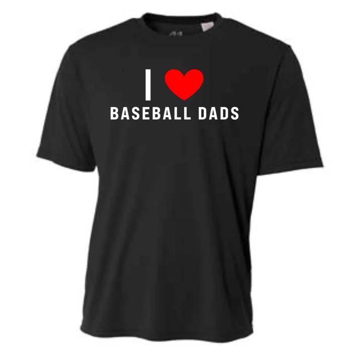 I Love Baseball Dads Funny Red Heart Gift Cooling Performance Crew T-Shirt