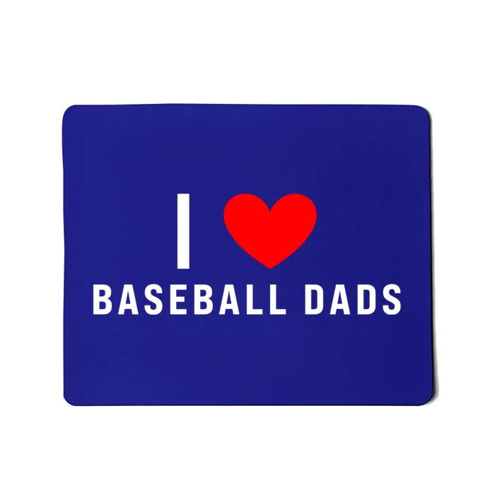 I Love Baseball Dads Funny Red Heart Gift Mousepad