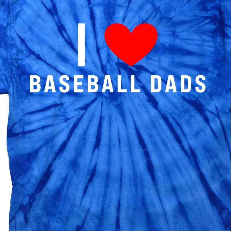 I Love Baseball Dads Funny Red Heart Gift Tie-Dye T-Shirt