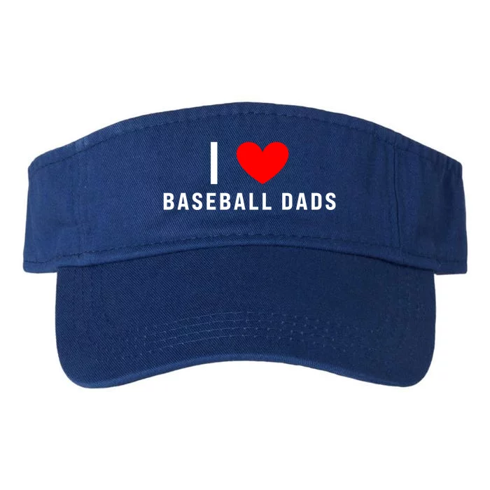 I Love Baseball Dads Funny Red Heart Gift Valucap Bio-Washed Visor