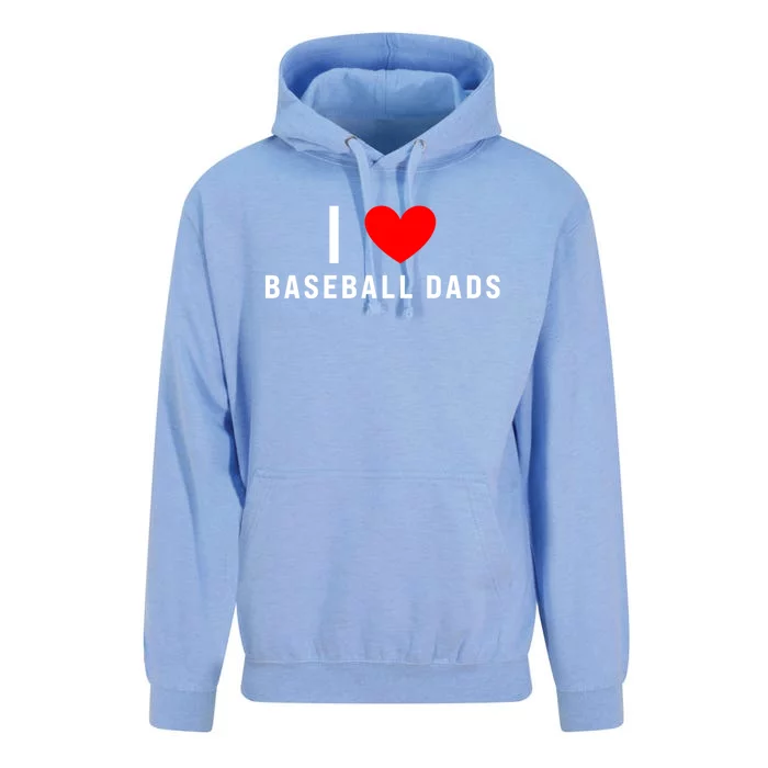 I Love Baseball Dads Funny Red Heart Gift Unisex Surf Hoodie