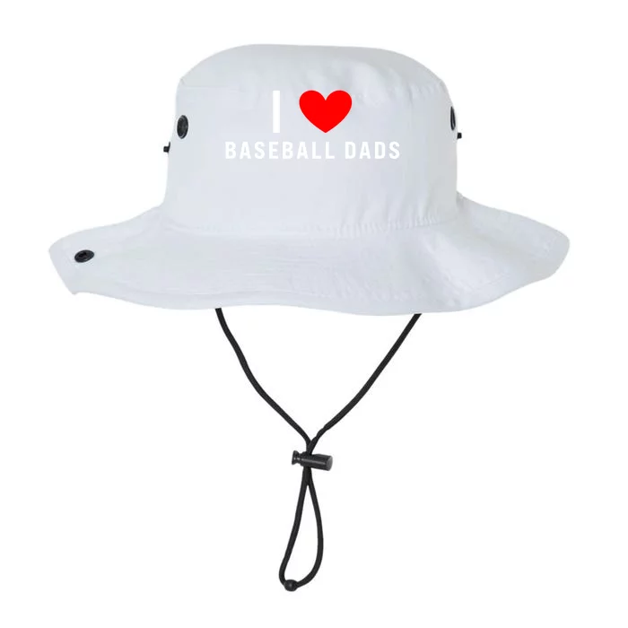 I Love Baseball Dads Funny Red Heart Gift Legacy Cool Fit Booney Bucket Hat