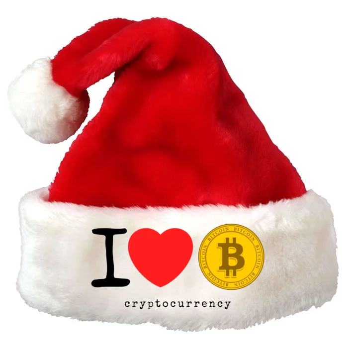 I Love Bitcoin Premium Christmas Santa Hat