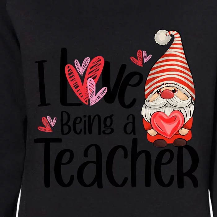 I Love Being A Teacher Gnome Valentine Womens California Wash Sweatshirt