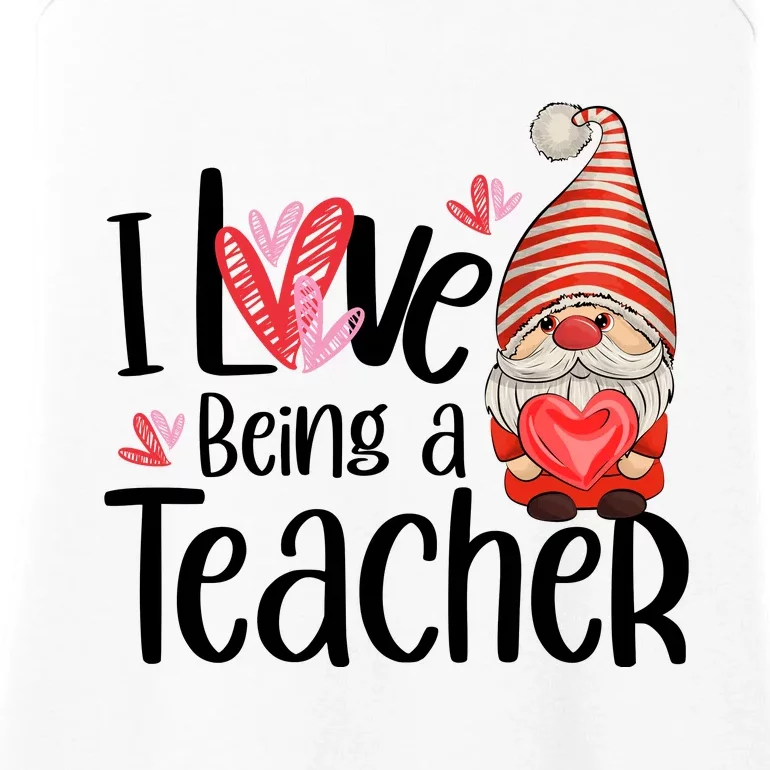 I Love Being A Teacher Gnome Valentine Ladies Essential Tank