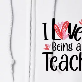 I Love Being A Teacher Gnome Valentine Full Zip Hoodie