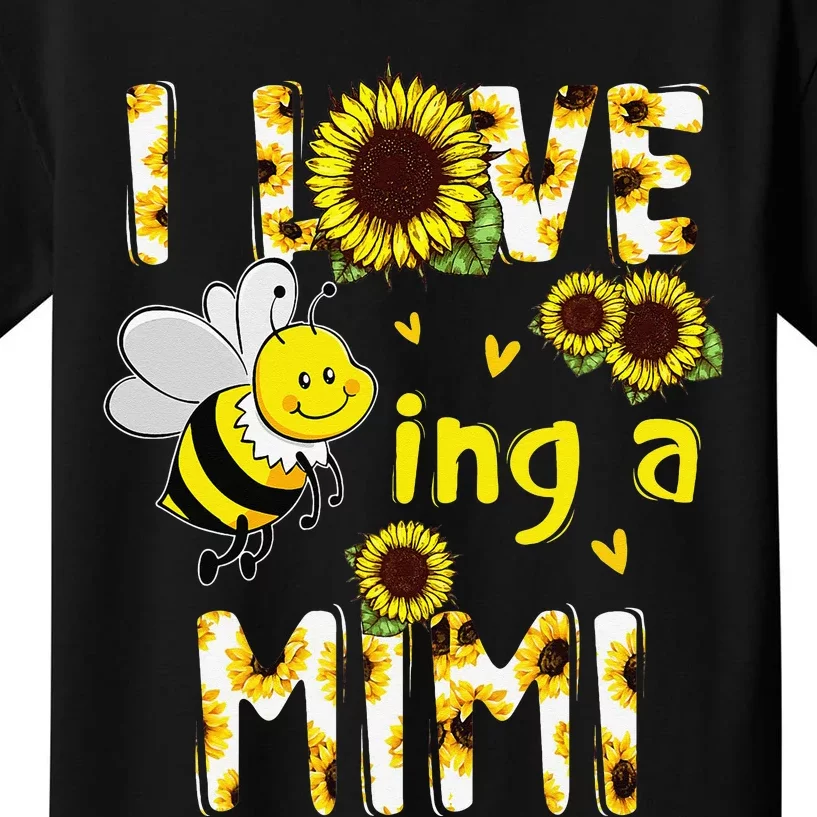 I Love Being A Mimi Sunflower Bee Mother's Day Kids T-Shirt